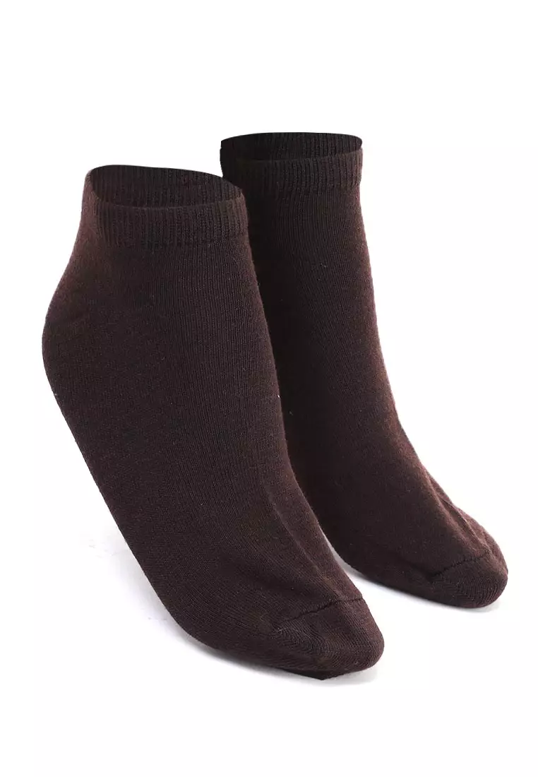 Seish Kaos Kaki Pria Wanita Polos Plain Ankle Socks Footwear Material Fabric ORIGINAL - Brown