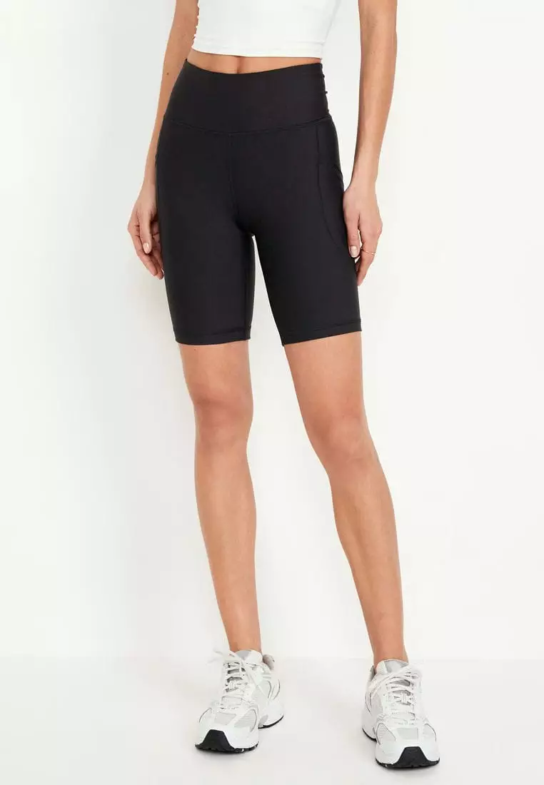 High-Waisted Powersoft Biker Shorts For Women -- 8-Inch Inseam