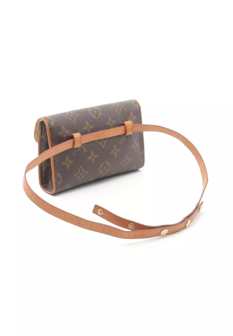 Pre-Loved Louis Vuitton Pochette Florentine monogram body bag waist bag PVC leather Brown