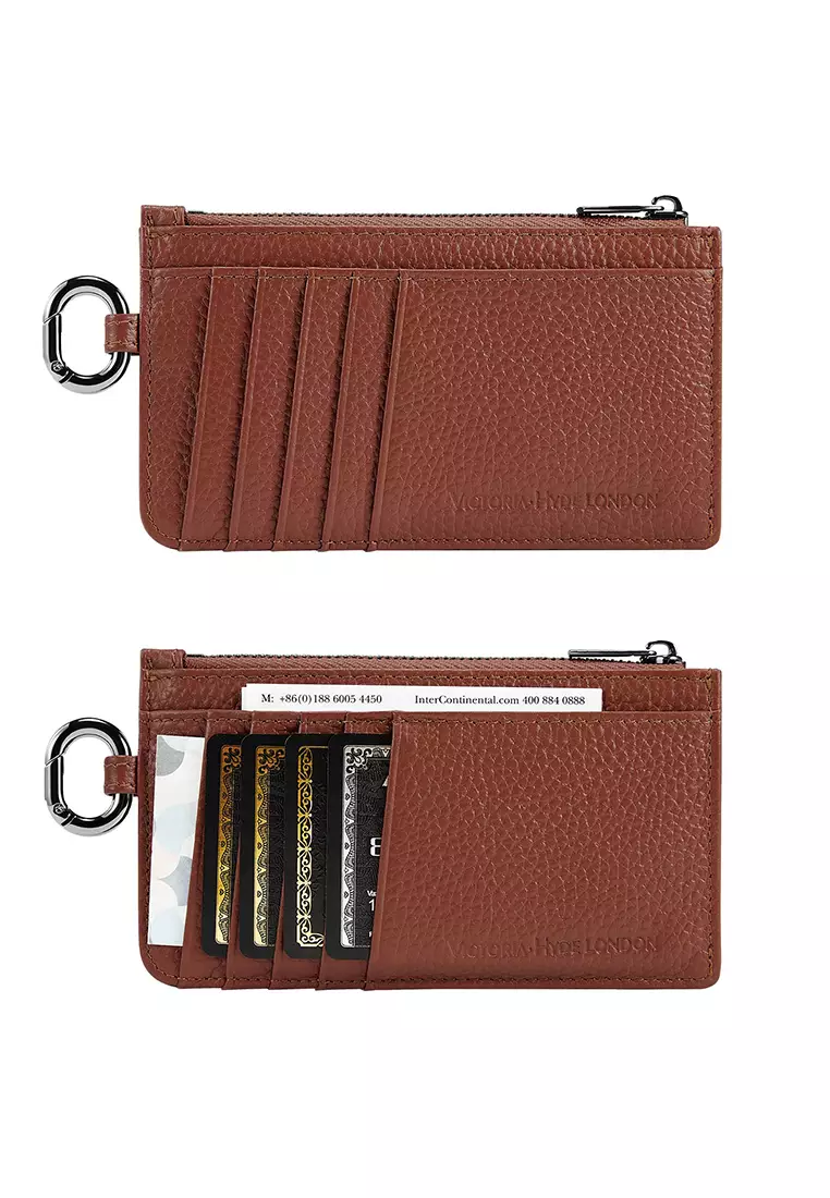 Jov 真皮卡包 小号拉链卡夹 10+卡位-焦糖色