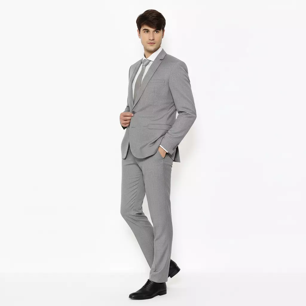 Lawell Celana Pria Formal Abu Muda | OKLAHOMA | Celana Regular Fit | Twill