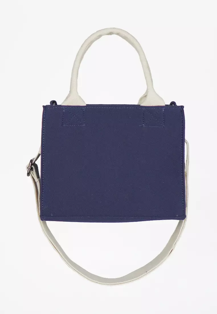 Tas Selempang Sling Bag Wanita Bahan Kanvas Penutup Resleting Rana Series - Navy