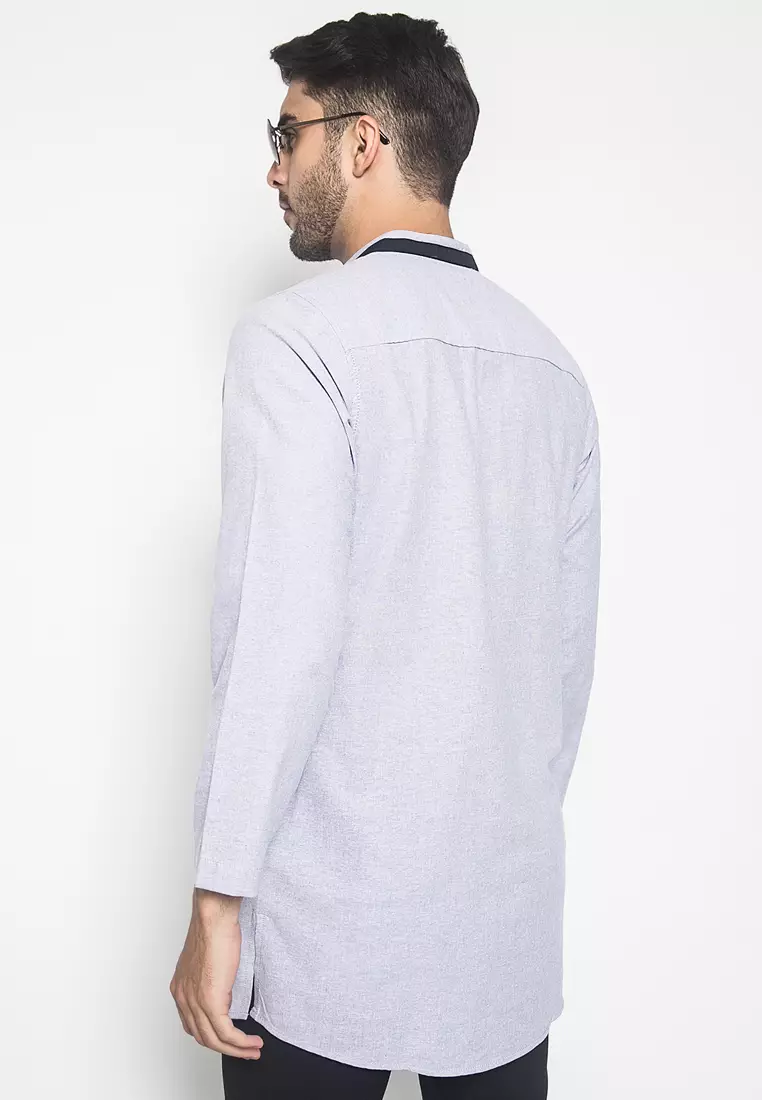 LGS - Baju Koko - Aksen Hitam - Abu - Regular Fit - CSH.285.B1002K.298.C