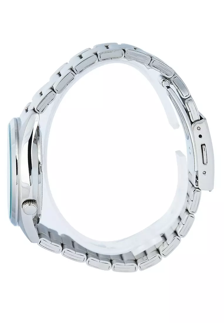 Jam Tangan Wanita Alba AG8M37X1 Light / Tiffany Blue Patterned Dial - Stainless Steel