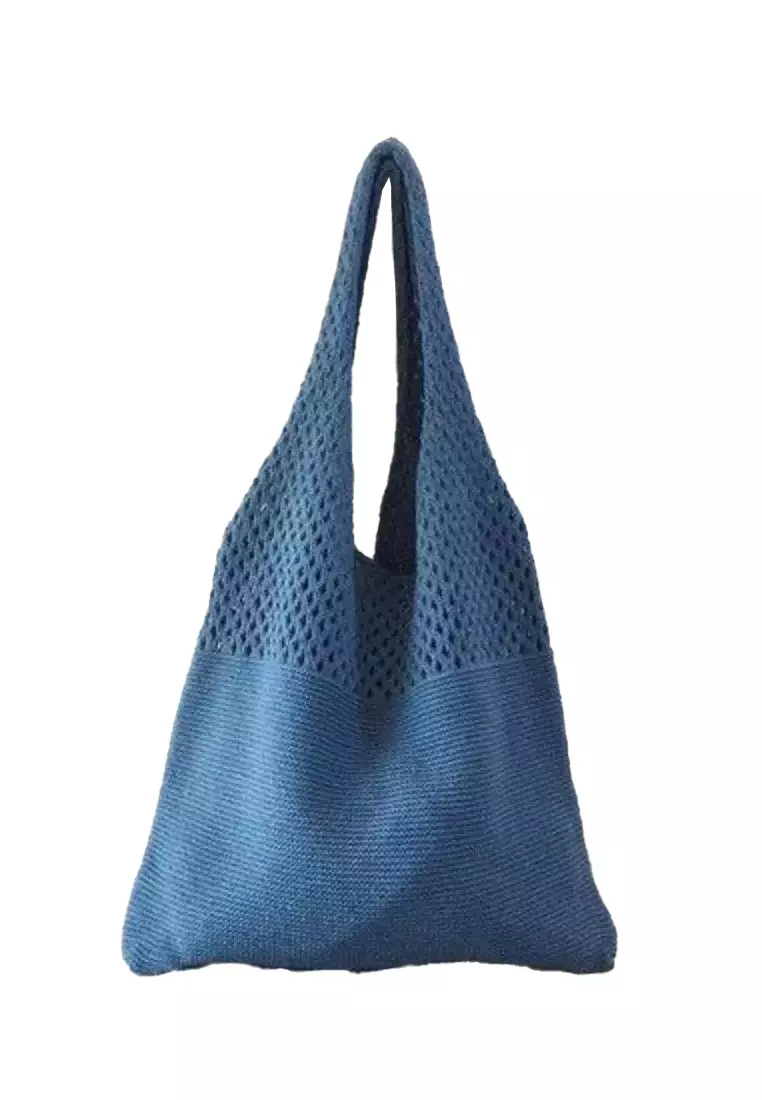 2024 New Vintage Hollow Woven Tote Bag Large Capacity Shopping Bag CA080701