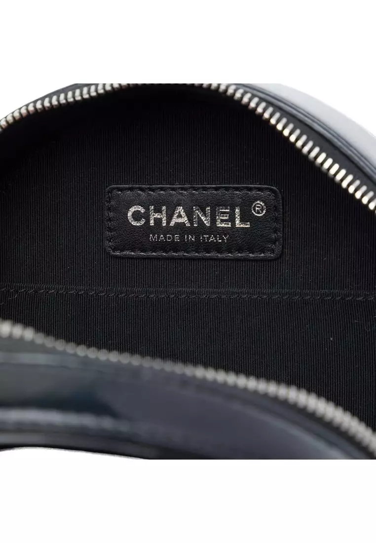 Pre-Loved Chanel Cc Patent Round As Earth Bag