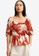 Mango red Ruched Printed Blouse 8A03FAAF95258FGS_1