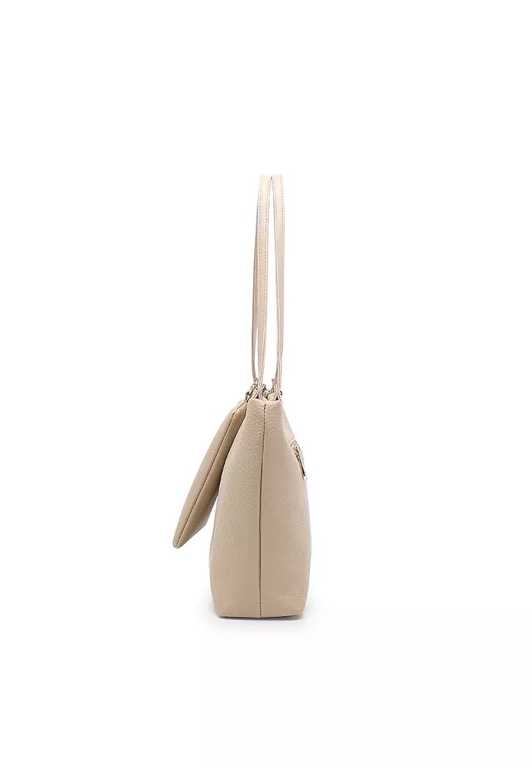 Women's 2-in-1 Tote Bag & Pouch - Beige