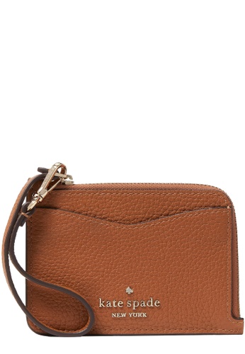 Kate Spade brown Kate Spade Leila Small Card Holder Wristlet in Warm Gingerbread wlr00398 2C7A1AC4E2CDD1GS_1