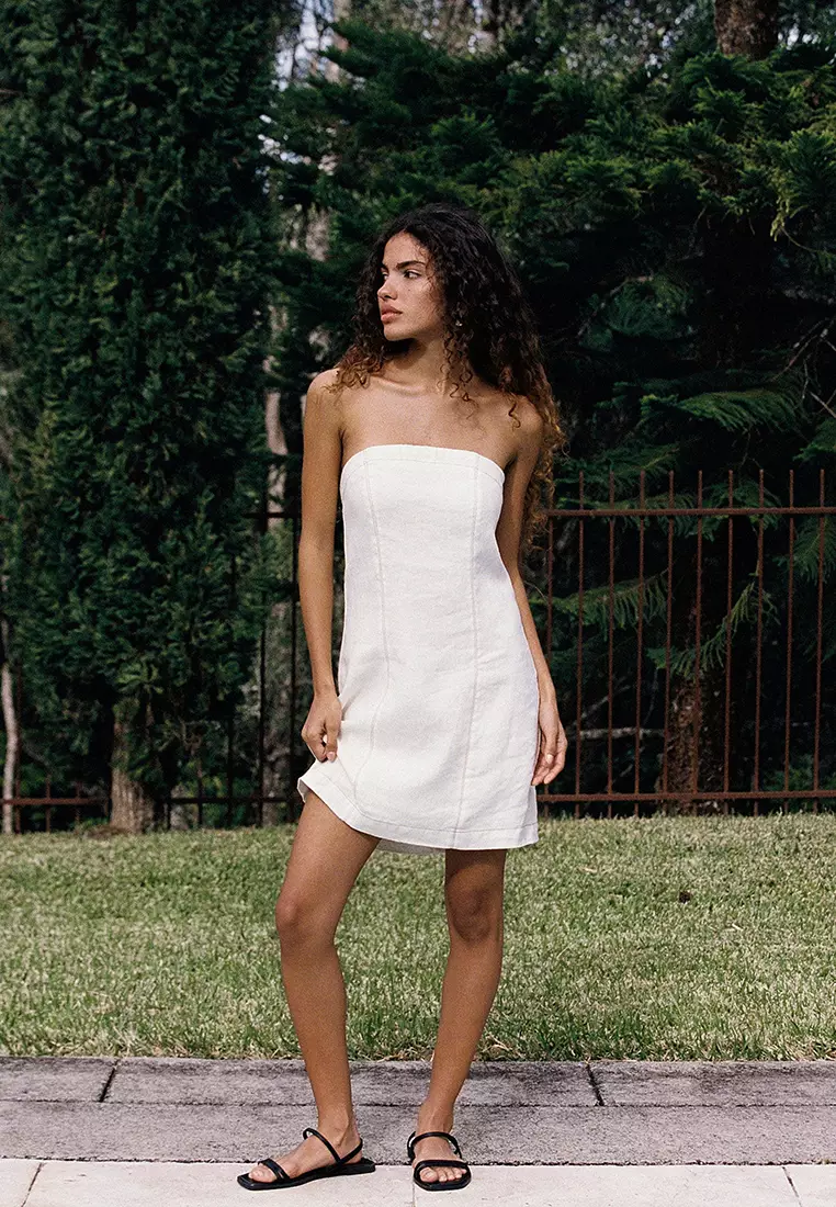 Elle Linen Tube Mini Dress