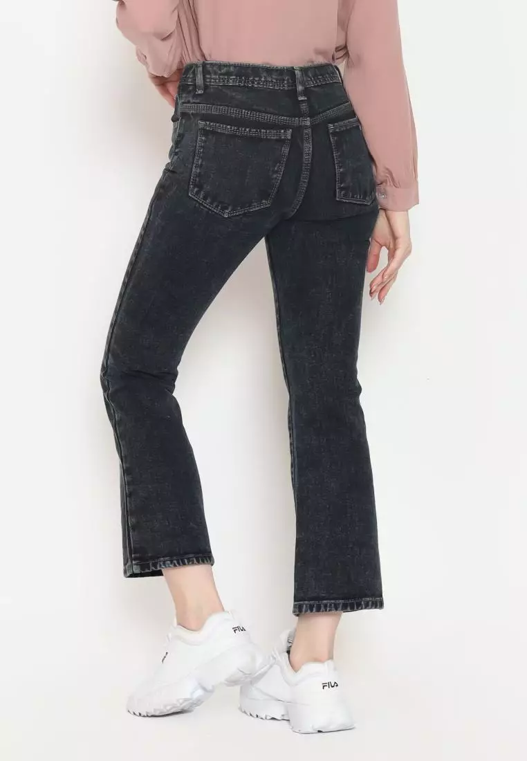 Fitwear Studio - Cutbray Jeans Sabina Basic SNOW - BLACK SNOW