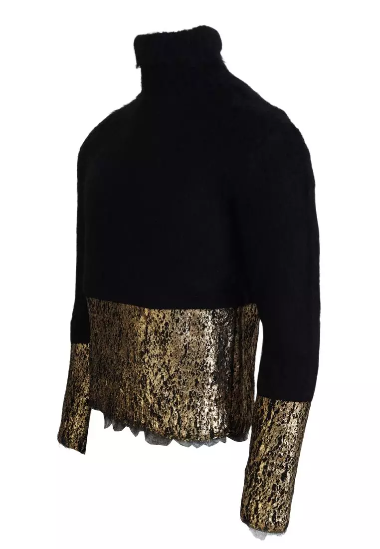 Dolce Gabbana Dolce Gabbana Black Gold Turtleneck Mohair