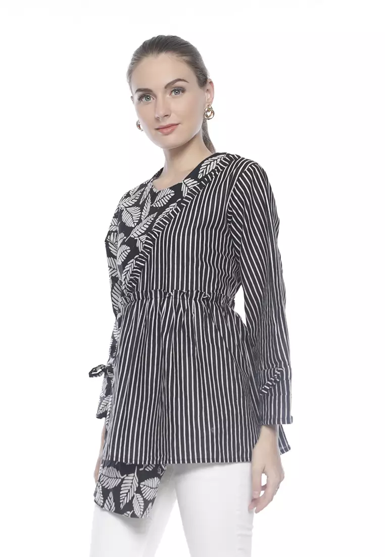 Daun Lurik Blouse Batik Premium Wanita Casual Modern