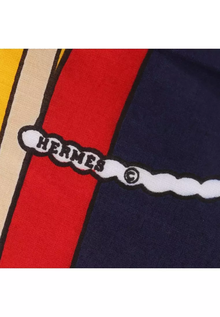 Hermès Pre-Loved Hermès THALASSA large size scarf cotton white