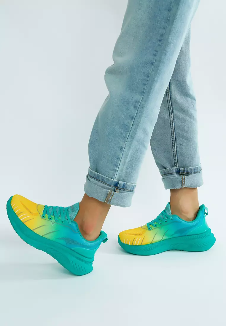 Sepatu Kets Flyknit Gradient Warna Hijau