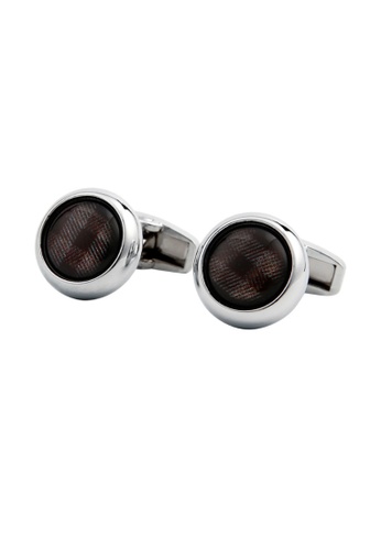 Kings Collection silver Silver Round Texture Cufflinks (KC20304) 2498EAC19F34CEGS_1