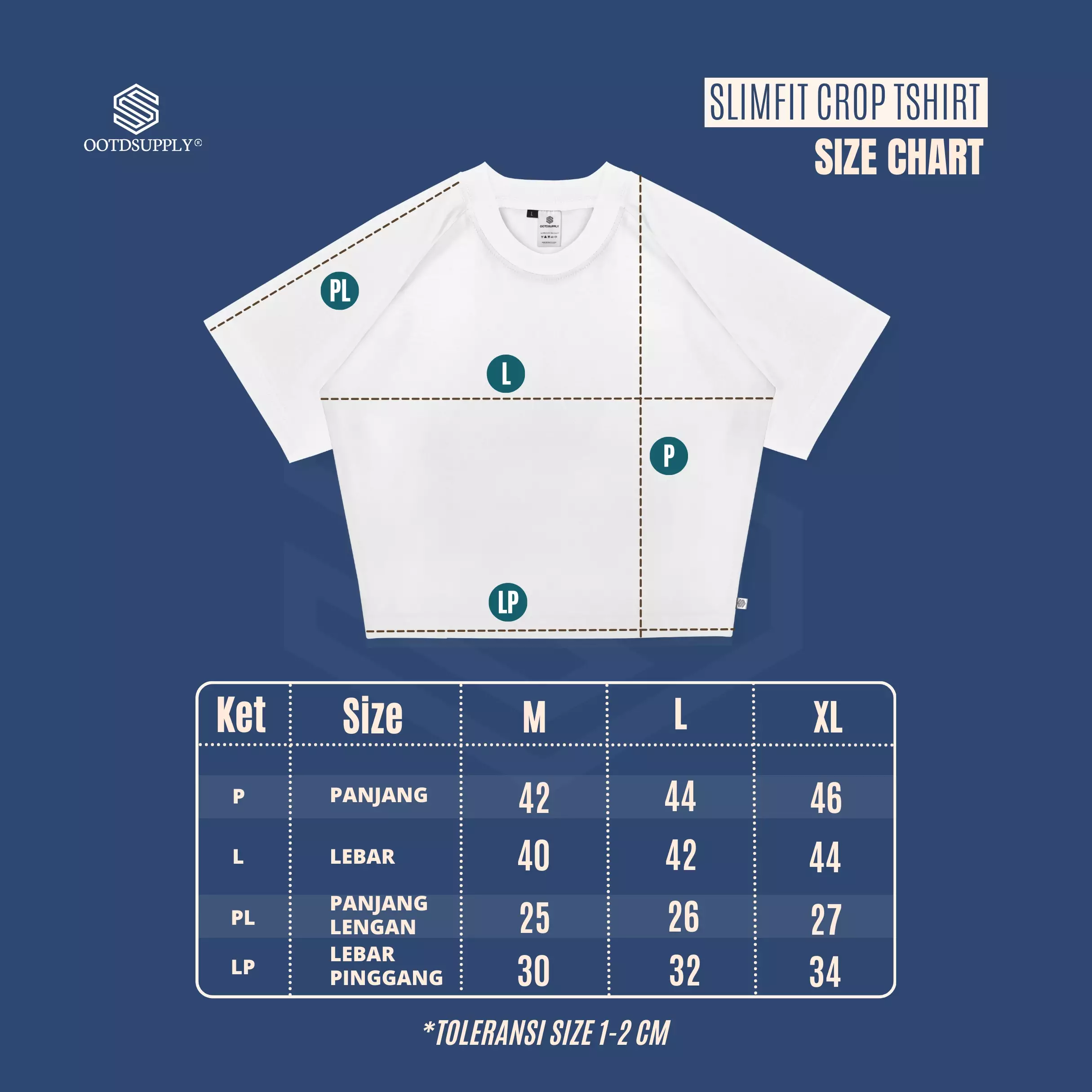OOTDSUPPLY Croptee Fit White Layer Force Ten Black l Tshirt Crop l Kaos Croptee | CSF-WL001