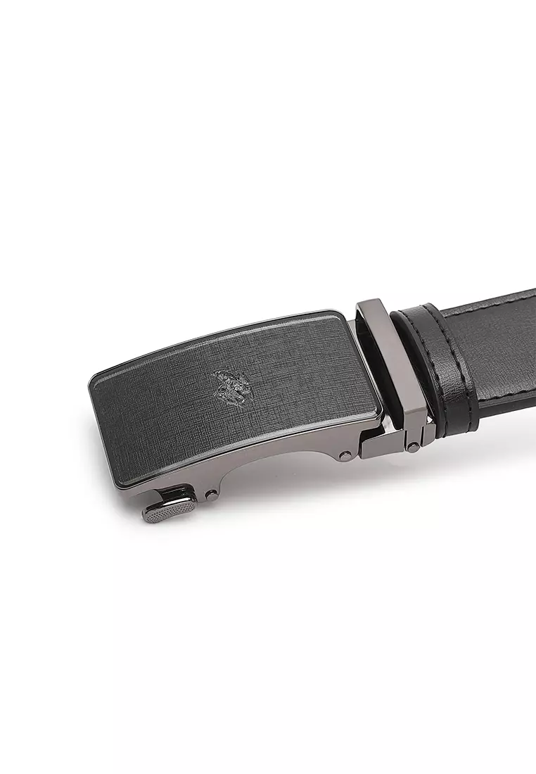 Gift Set - Leather RFID Wallet + 35mm Automatic Buckle Belt (禮盒 - 皮具錢包 + 腰帶) - 黑色