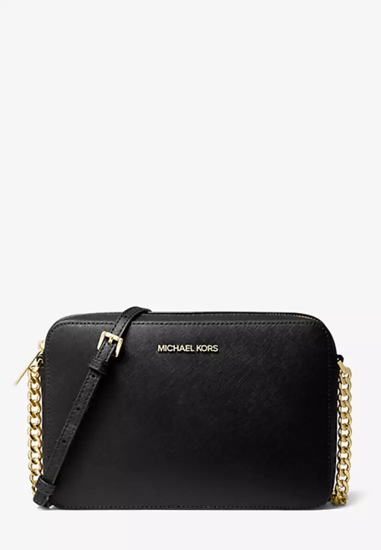 Saffiano Leather Black Mk Purse Crossbody Jual MICHAEL KORS