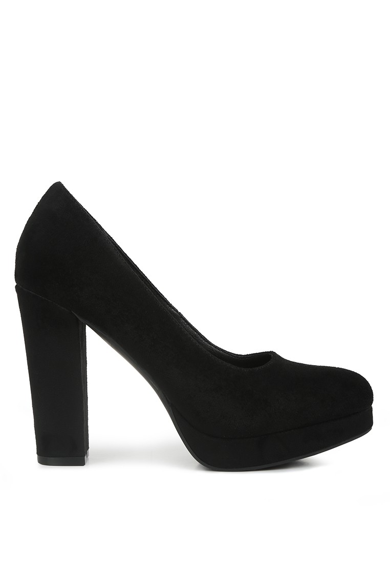 Black Platform Pump Sandals