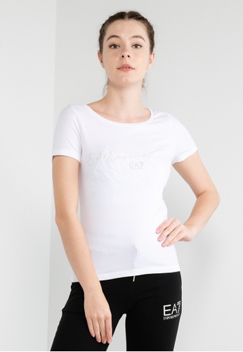 EA7 white Print T-Shirt C592CAA05FEBF4GS_1