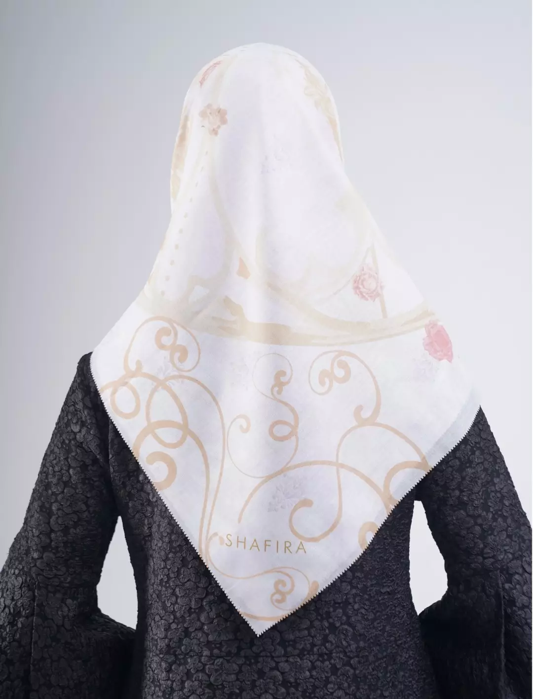 Florentine Printed Scarf Ice Grey | Hijab Kerudung Segi Empat Motif