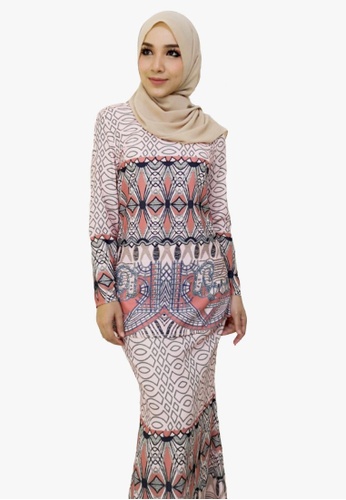 Buy Modern Print Batik Kurung from Zoe Arissa in Orange only 160