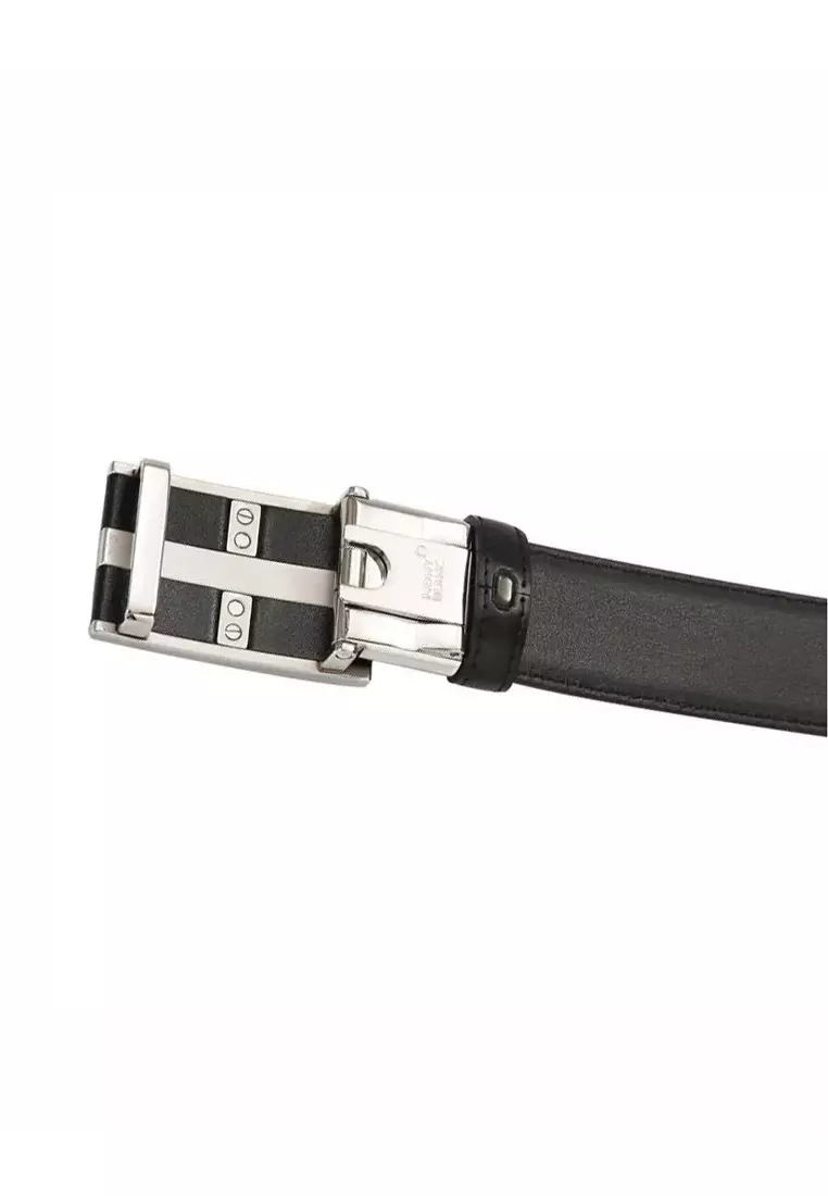 Men's 30 mm Leather Belt In Black 118421