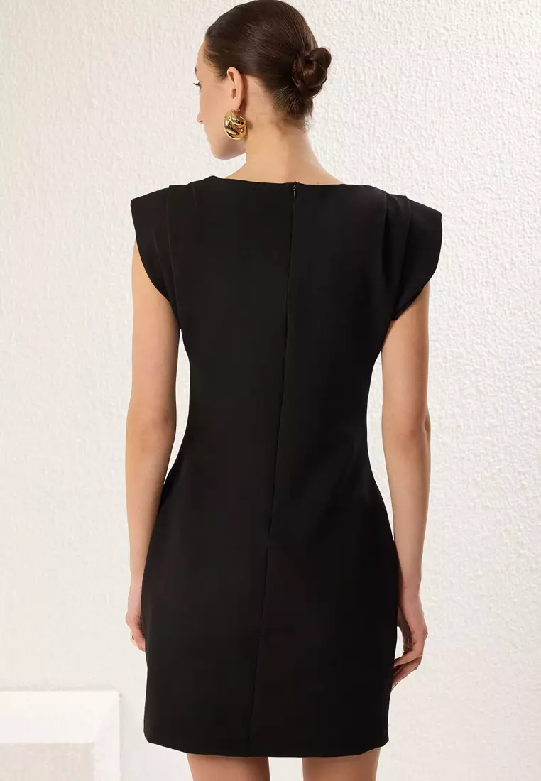 Basic Mini Dress with Shoulder Pads