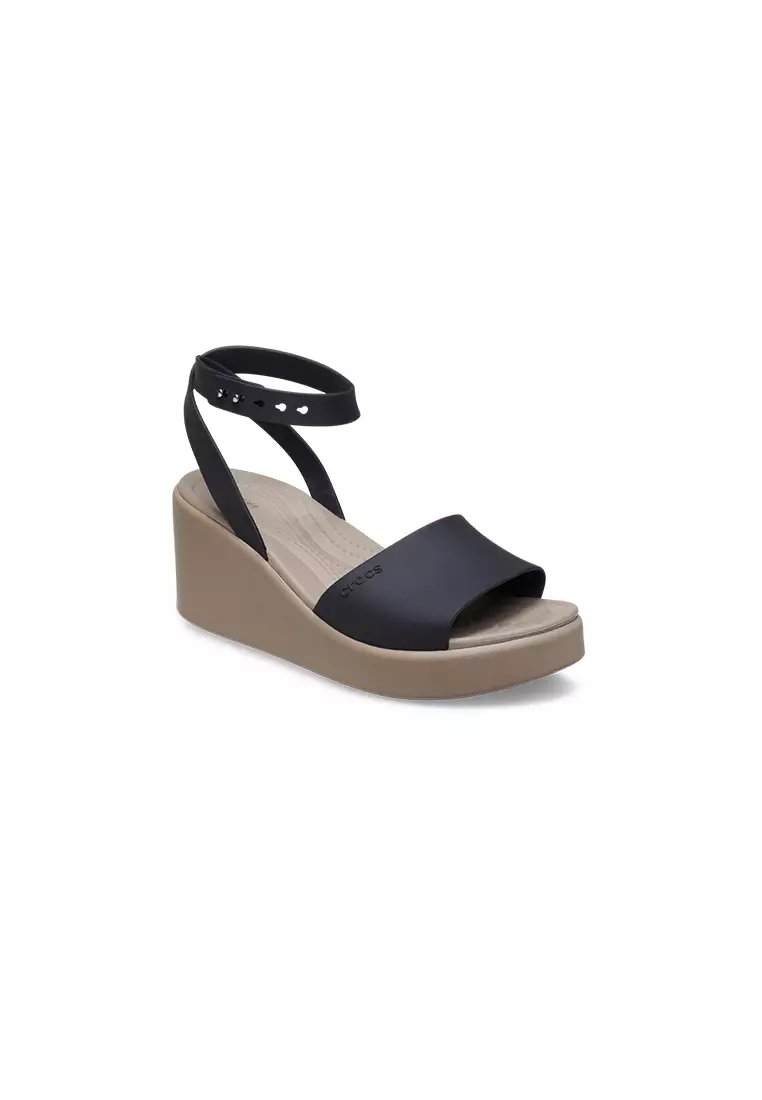Discount on Crocs  shoes - SKU: Women's Brooklyn Ankle Strap Wedge In Black Mushroom