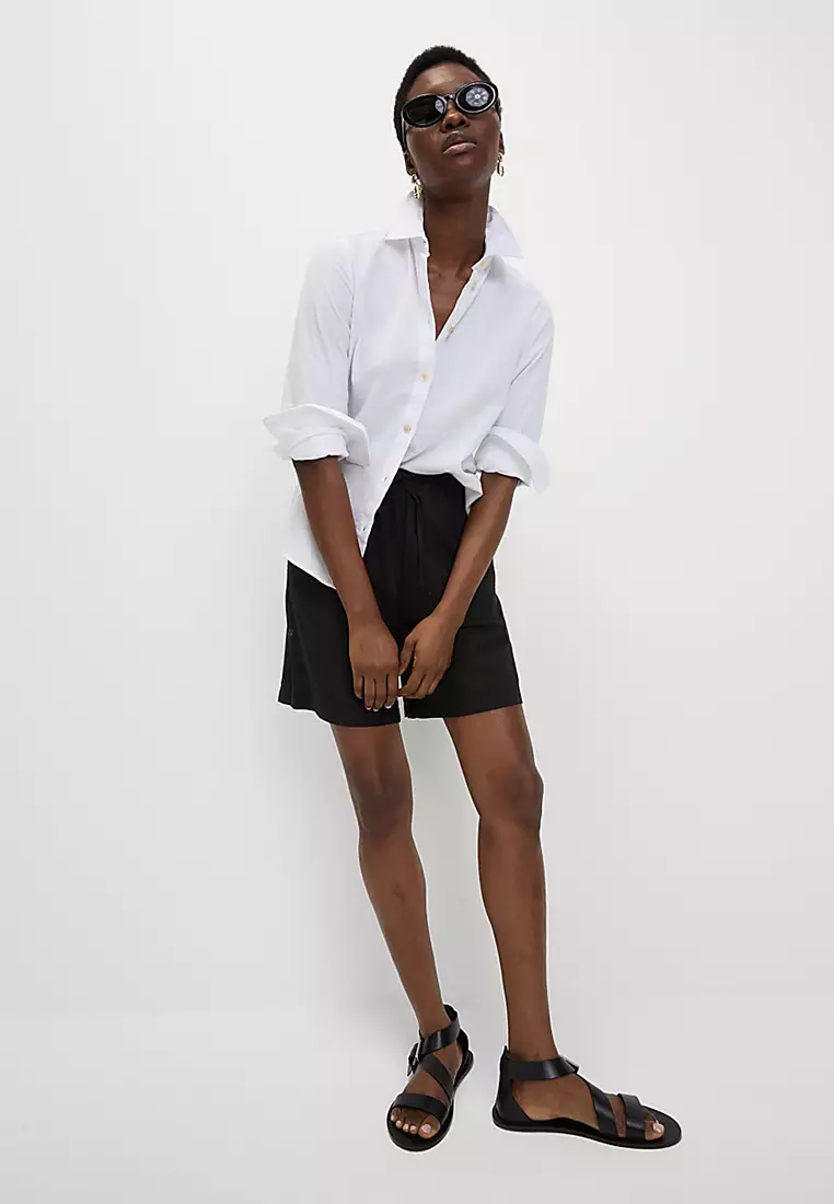 Linen Rich High Waisted Shorts