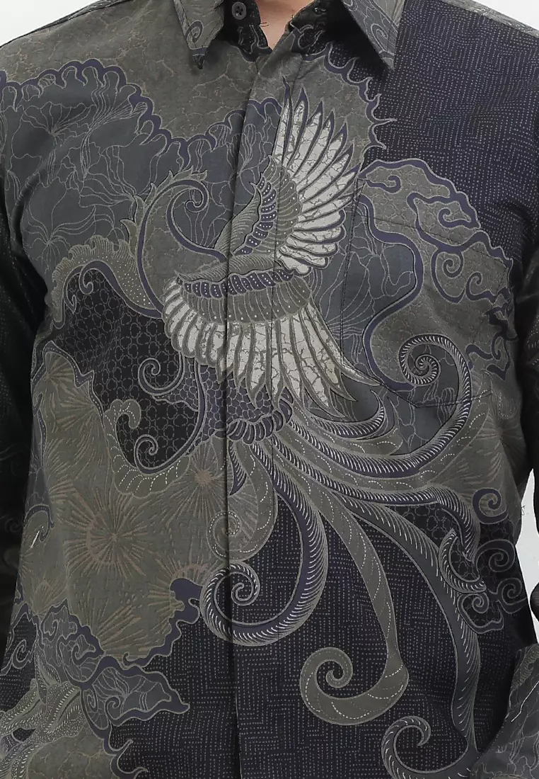 BATIK TALENTA EXCLUSIVE Lengan PANJANG slimfit SAYAB ABU