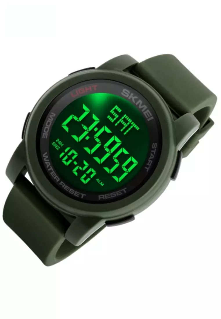 Jam Tangan Casual Digital Pria LED Waterproof Many Function Strap Tali Material Silicone PW77 ORIGINAL