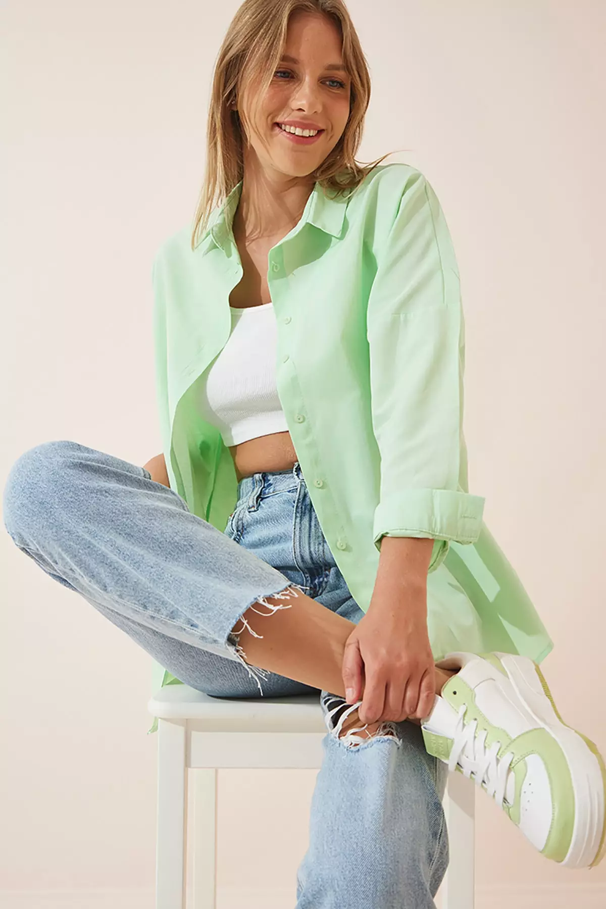 Oversize Long Basic Shirt