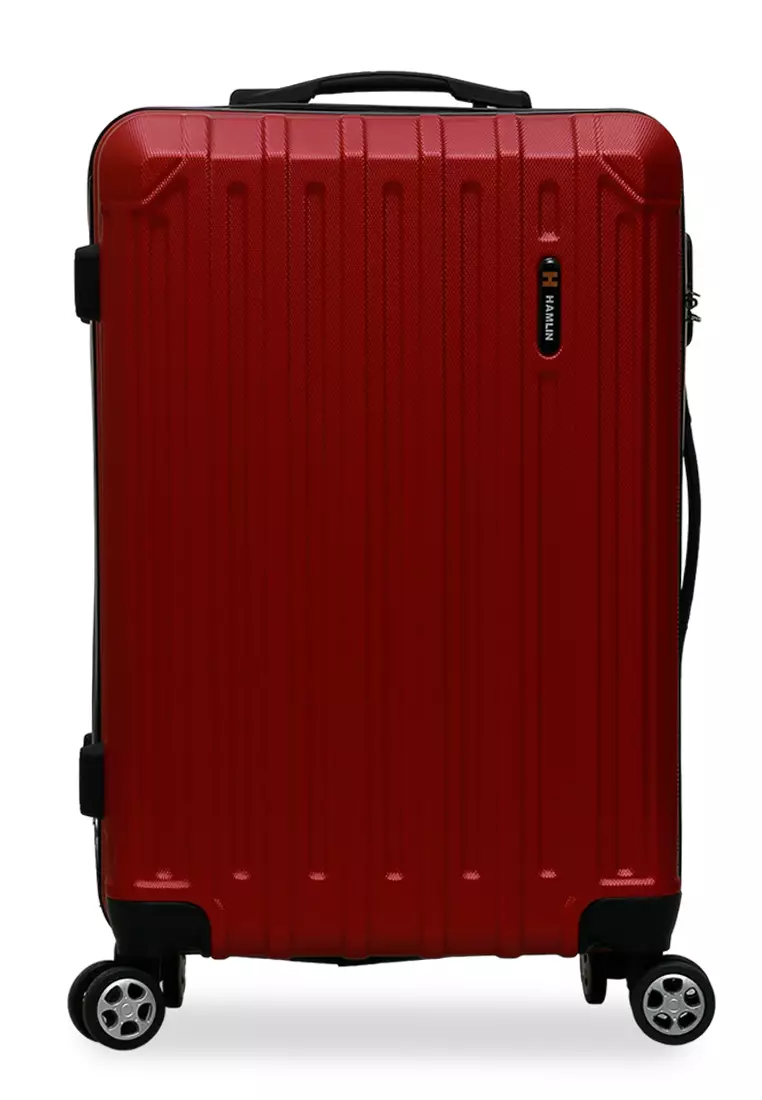 Isvara Tas Koper Hardcase Unisex One Set Suitcase Number Code Combination Lock Large Compartment Material ABS+PVC Coated ORIGINAL - Maroon