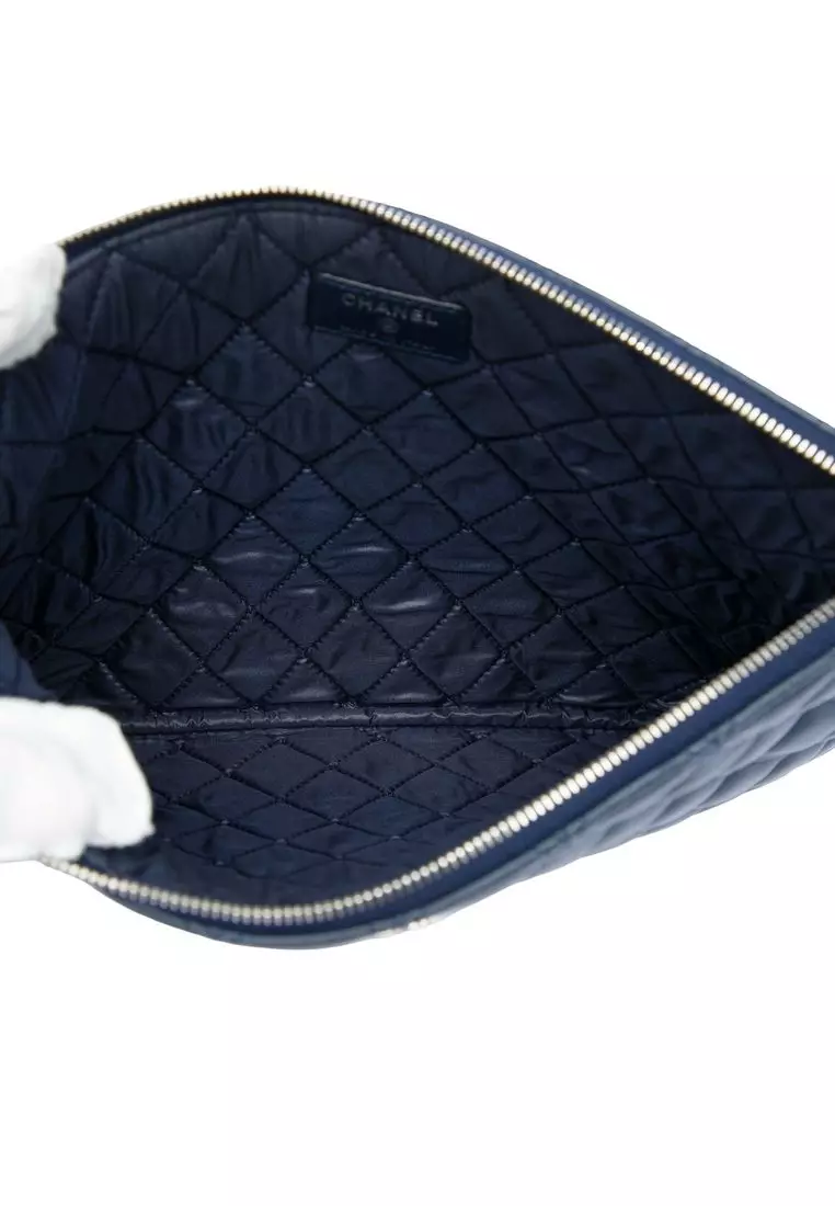 Pre-Loved Chanel Medium Quilted Lambskin Double Stitch O Case Clutch