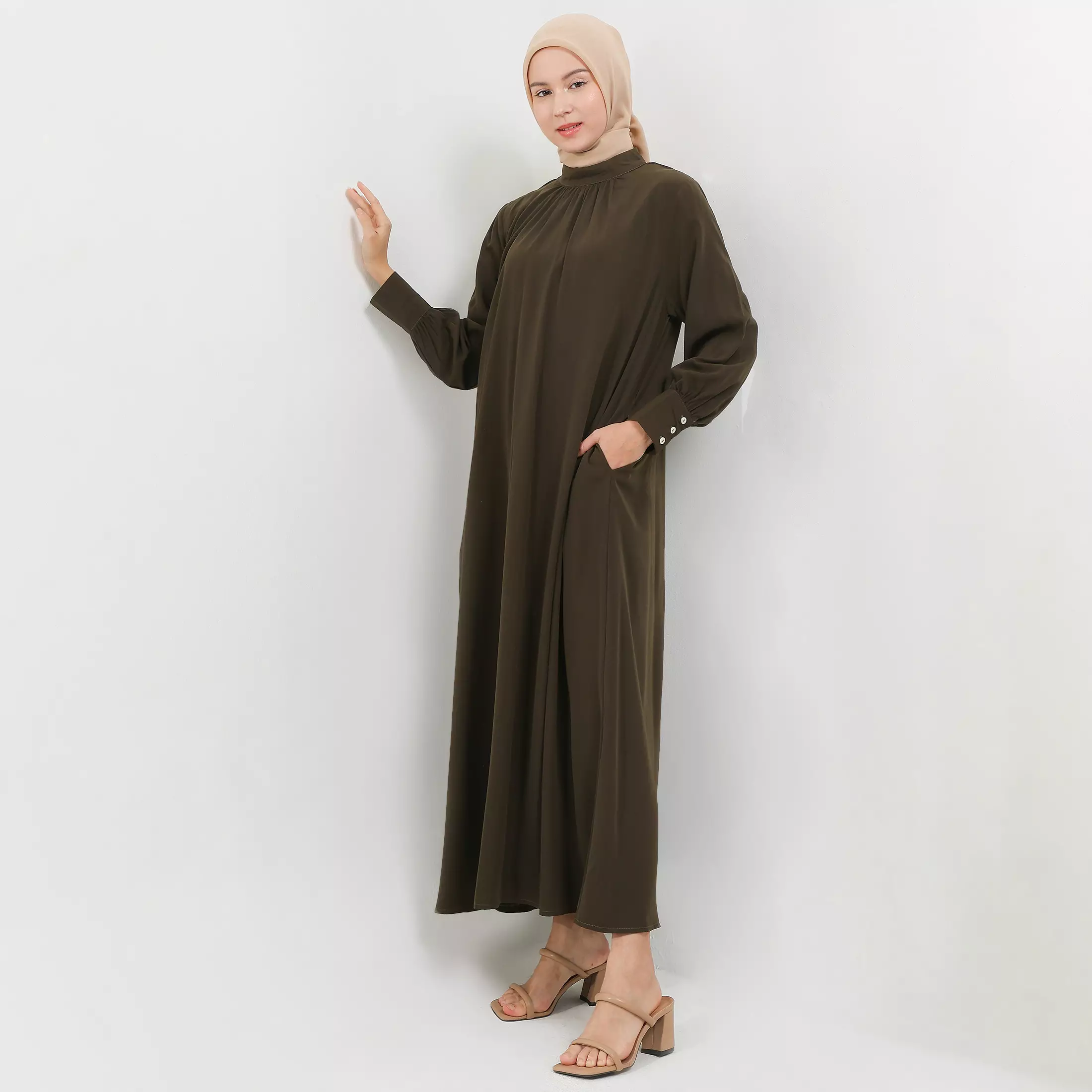 MFMW Jauhara Dress Gamis Dark Olive