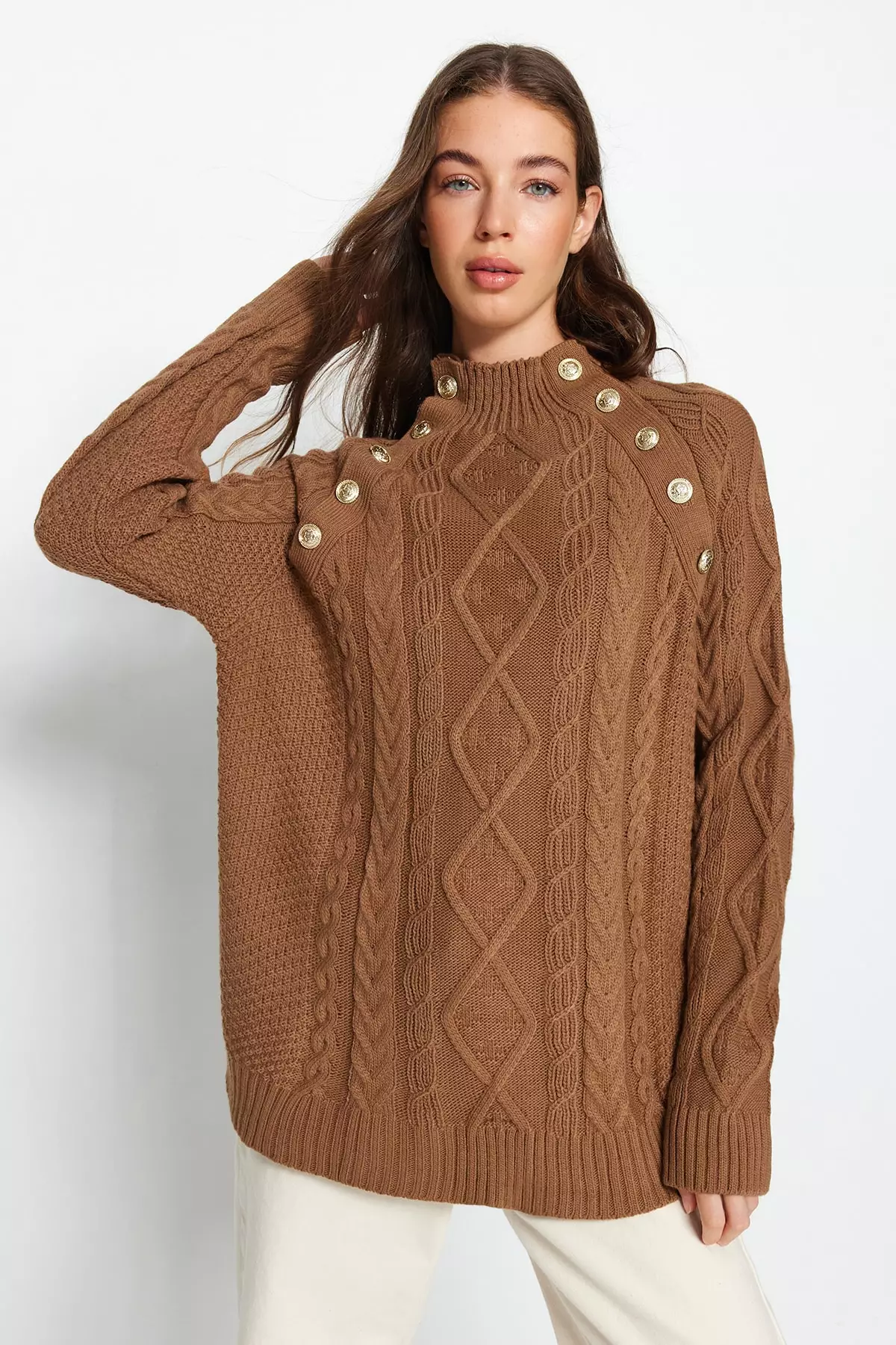 Button Detailed Knit Sweater