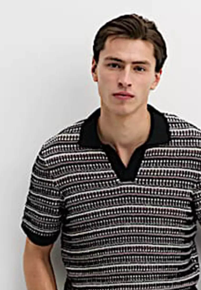 Cotton Blend Knitted Polo Shirt