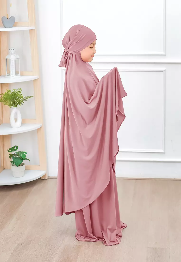 Zelena - Raudhia Prayer Set | Mukena French Khimar Set - Rose Tan - Remaja