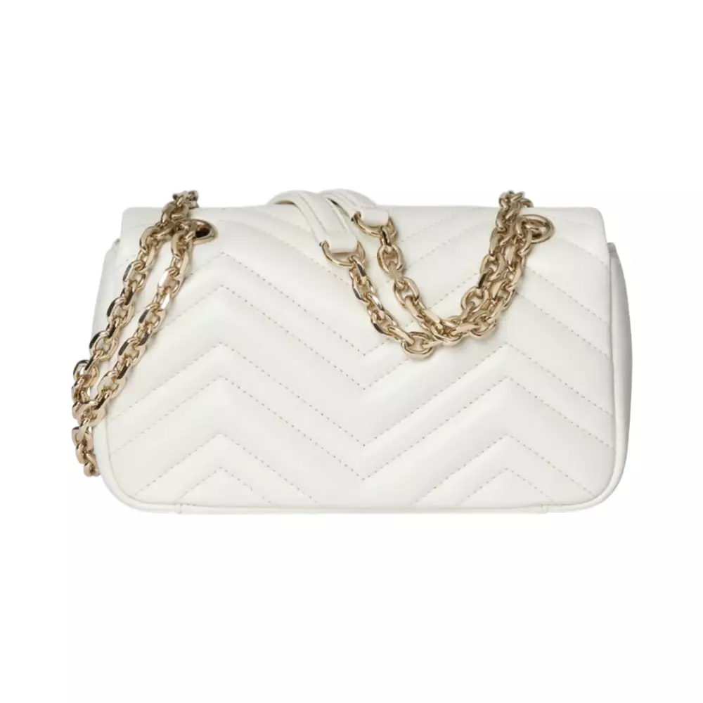 GG Marmont Small Shoulder Bag White Ghw