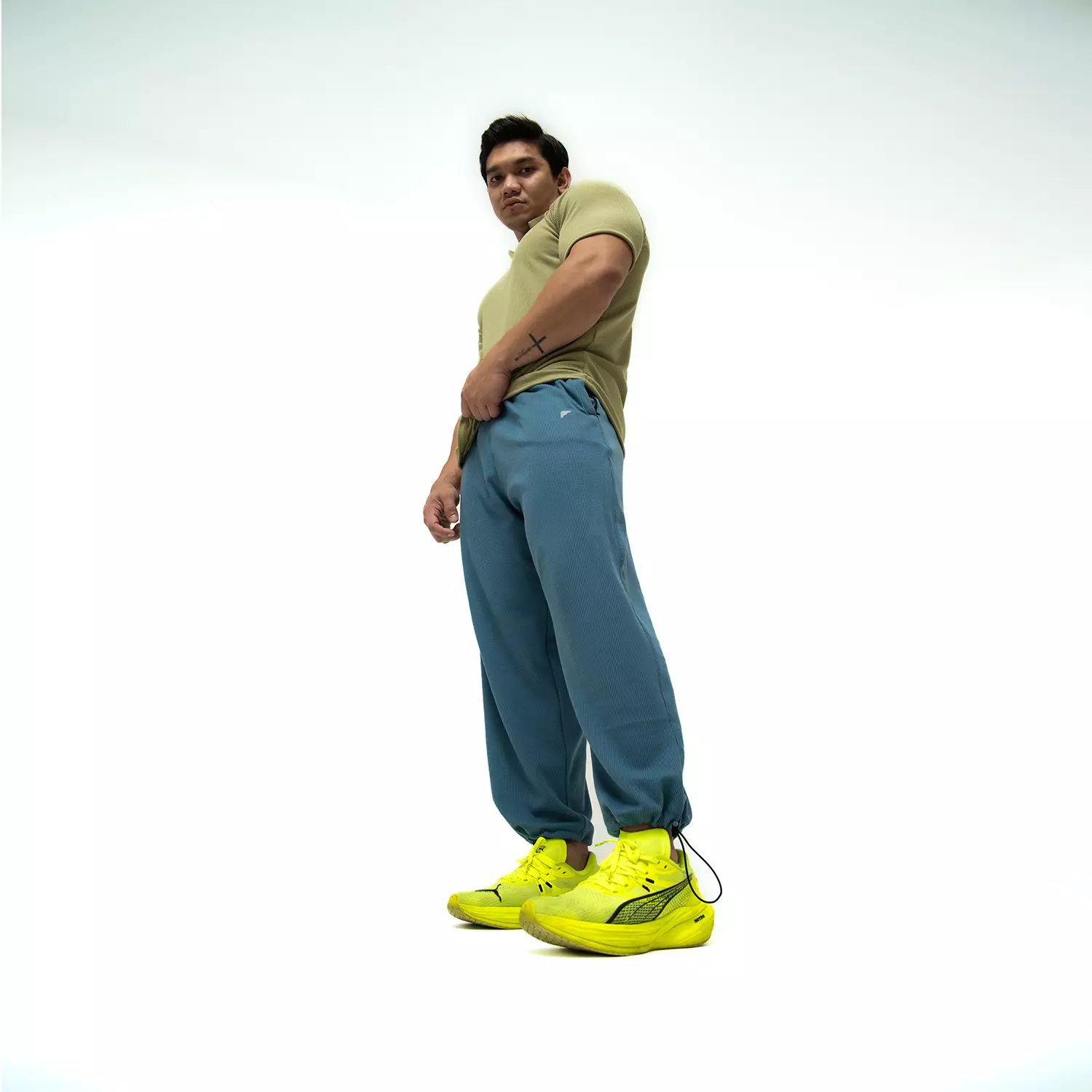 Baggy Pants Oversize Sports with Drawstring Blue