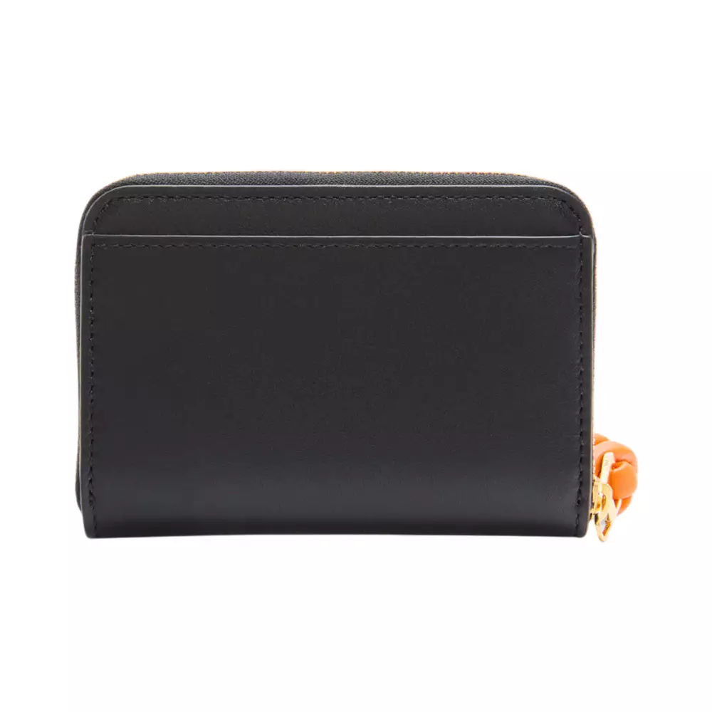 Zipped Coin Purse in Shiny Nappa Calfskin Black