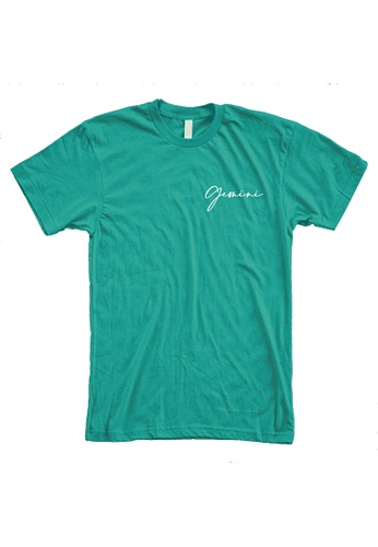 MRL Prints turquoise Zodiac Sign Gemini Pocket T-Shirt 2572CAA431F244GS_1