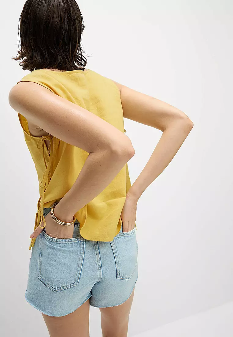 Linen Rich Tie Side Tank Top