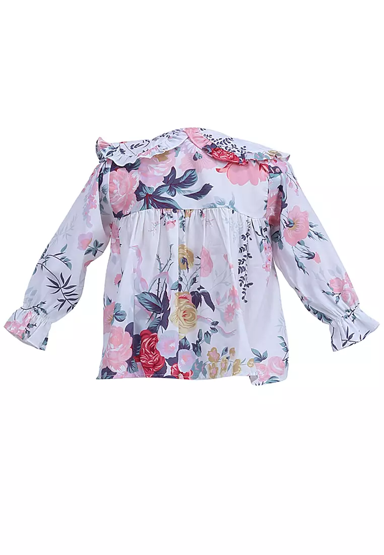 Octavia Atasan Anak Perempuan Blouse Remple Lengan Panjang Motif Daun Material Cotton ORIGINAL - Multicolor