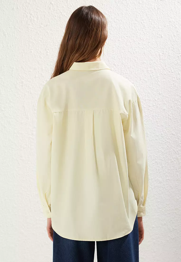 Yellow Loose Fit Cotton Woven Shirt