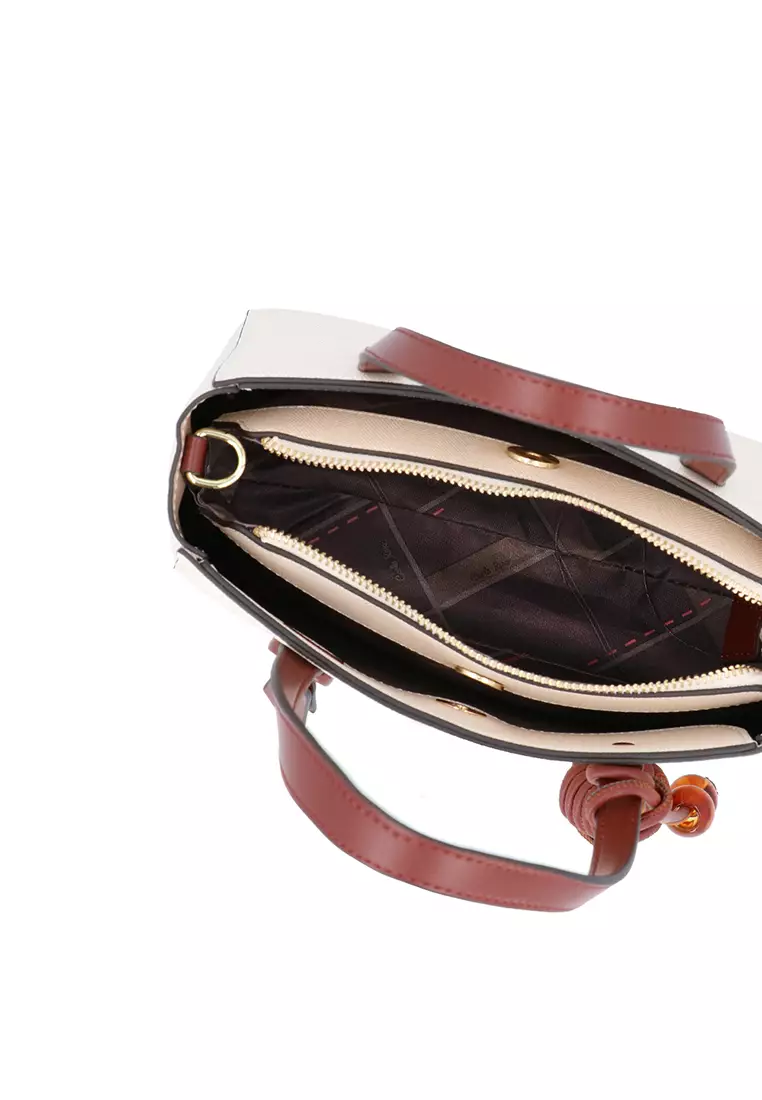 CR Mon Cherry Top Handle Bag - Beige