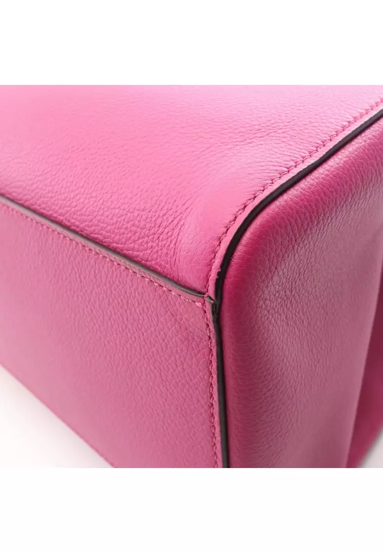 Pre-Loved Fendi ORIGAMI MEDIUM origami Medium Shoulder bag tote bag leather Pink purple