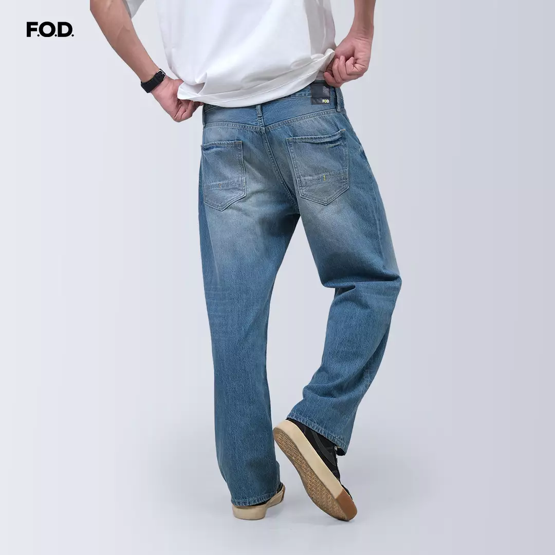 Celana Loose Jeans Pria Ziel Light Blue
